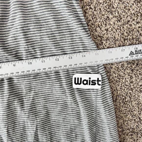 LULULEMON Women's Go For It Hyper Gray White Striped Open Back Scoop Neck Dress - Picture 7 of 9